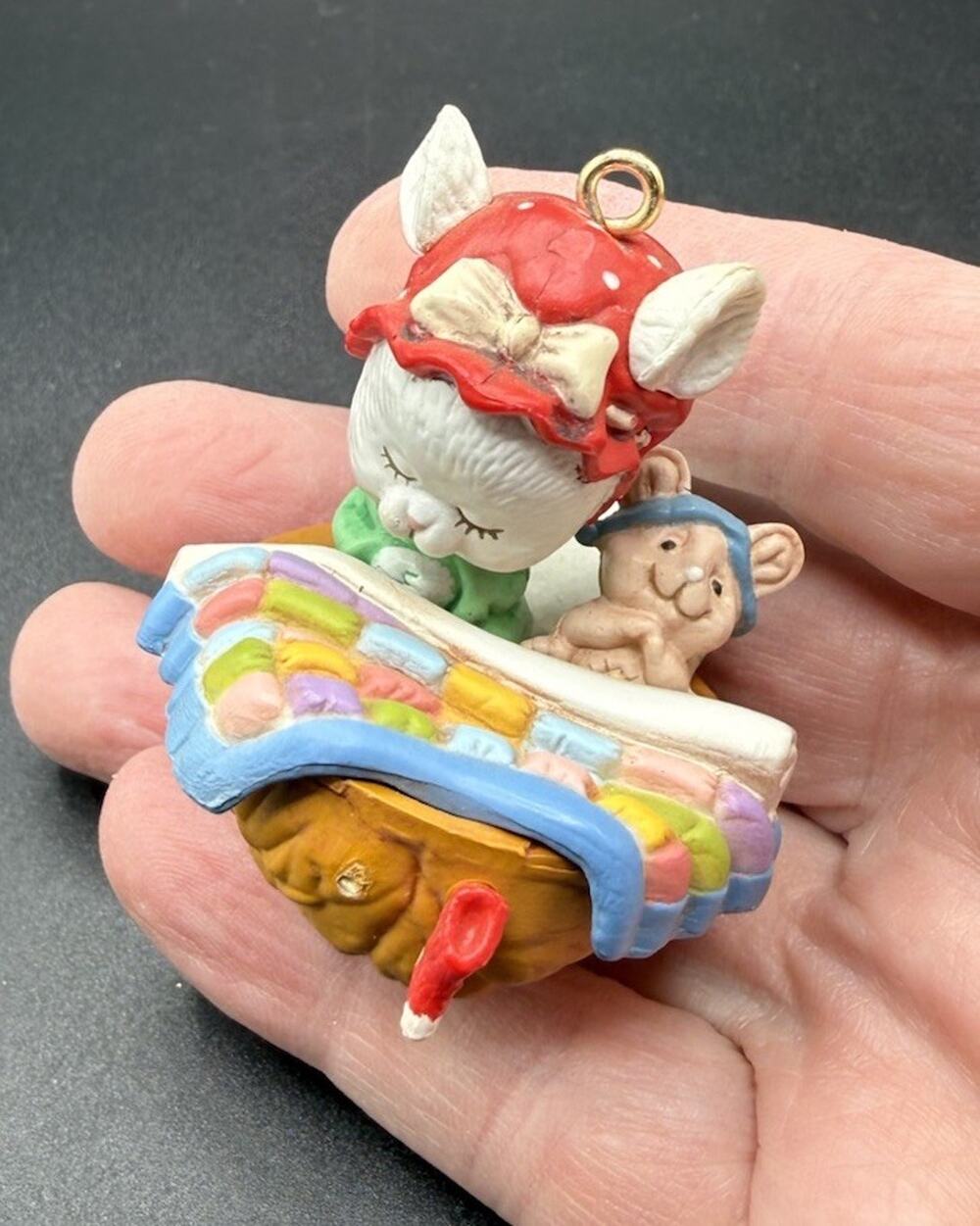 Carlton Cards Heirloom 1990 Visions of Sugar Plums Mouse Ornament No Box -LO17